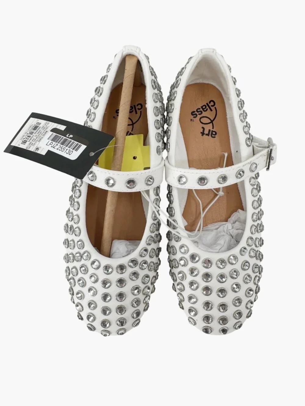 NEW art class Kids' Toree Rhinestone Ballet Flats - White - Size 13